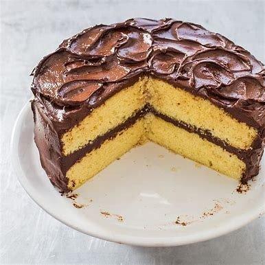 10 INCH TWO LAYER YELLOW CAKE WITH CHOCOLATE FROSTING