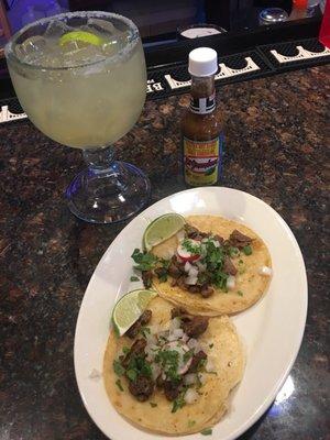 Steak Tacos and a Margarita