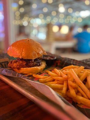 Korean fried chicken burger