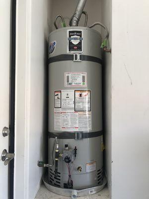 Water heater had a leak, jack replaced it with a new one.