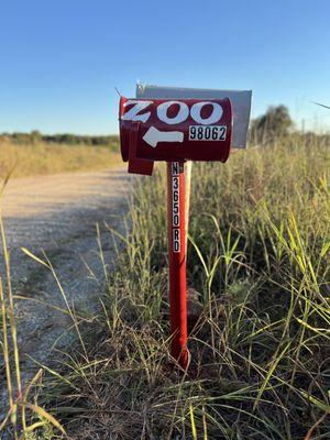 Mailbox at zoo entrance