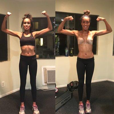 Lisa's one month transformation only training together twice a week!