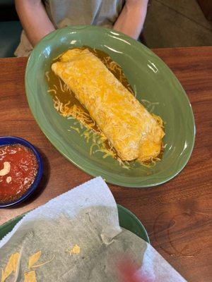 Wet burrito with beef