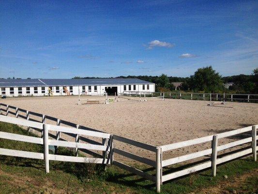 Large outdoor limestone arena   Super fun to ride in !