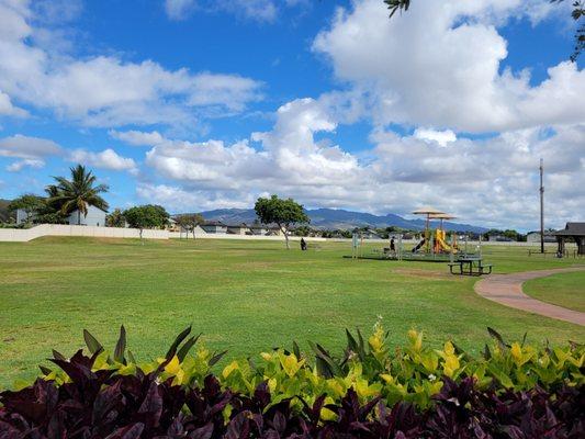 Playground with field in the background