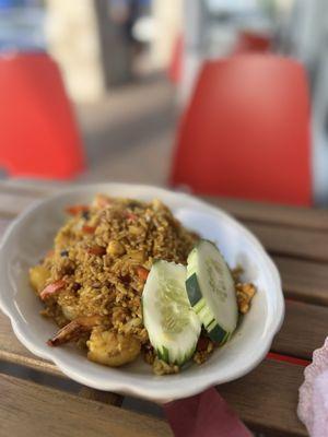 Pineapple fried rice with shrimp