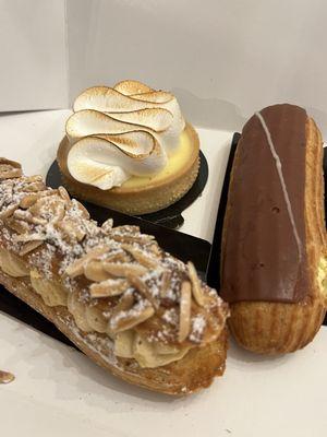 Eclair, lemon tart and st Honoré. So good