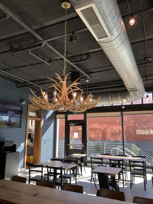 Chandelier made of deer horns