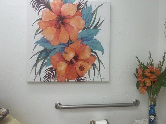 Art work in bathroom