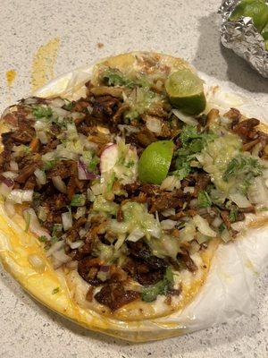 El pastor cheese tacos