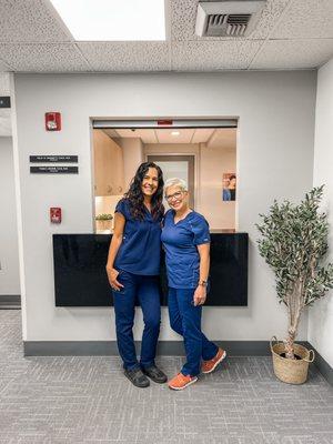 Dr. Thais Booms and Dr. Kelly Giannetti in our Sacramento office creating beautiful smiles.