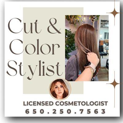 CA cosmetology licensed. Based in SJ
Pro hairstylist (cut & color)
Extensions. Get your appointment with Niloo on square site, linked!