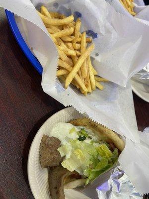 Gyro with fries