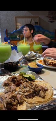 Lime Margaritas with Carnitas Tacos