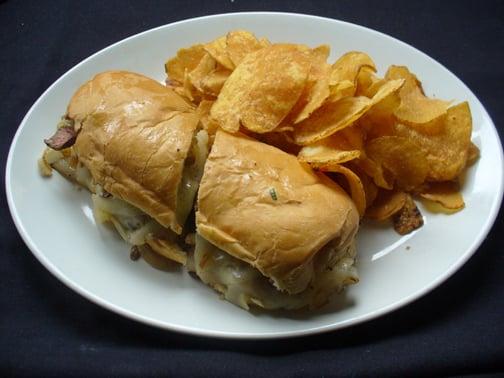 Our Lunchtime Steak Sandwich..and cooked chips