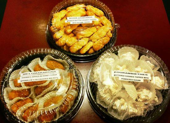 Greek cookies, the owner is greek but serves home style food and some greek things