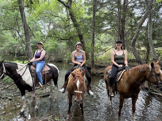 Riding in the creek