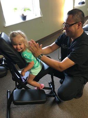 Adults and KIDS love massages after their treatment. Call us today to learn all the benefits a child will receive with chiropractic care.