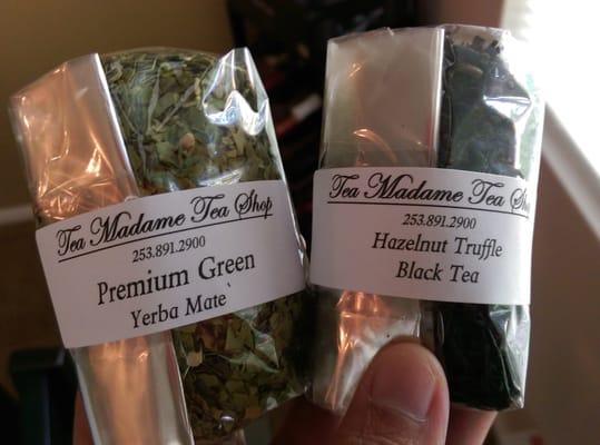 Purchased one ounce of each of these teas from the Tea Madame Tea Shop.