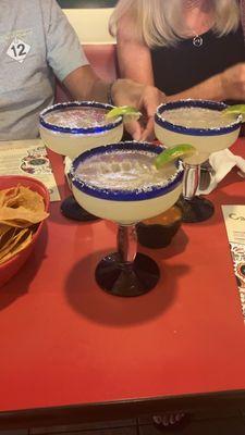 The first three pours from the margarita pitcher