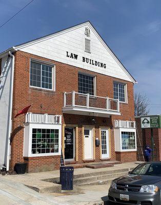 View of the building from the street.