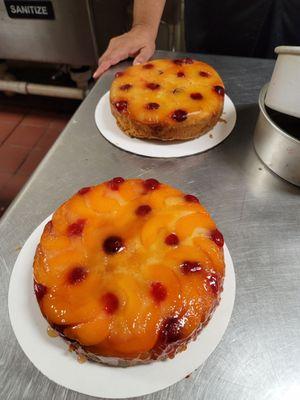 Peach and Pineapple Upside Down Cakes