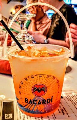 Looking a little pail? ;) Mango Tango 32oz bucket of Bacardi mango + pineapple, mango puree, OJ, lemon lime soda. Strong and good!