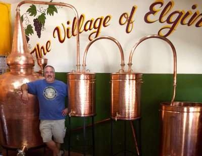 Gary and Tallulah, our 264 gallon all copper still.