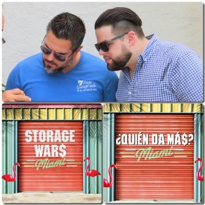 Owner of 7 Days Garage Sale Yorgen Ugalde and his cousin Christian Fernandez on Storage Wars Miami.