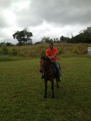 Simon, our leader, riding Lil' Wayne, the fastest horse of the group!