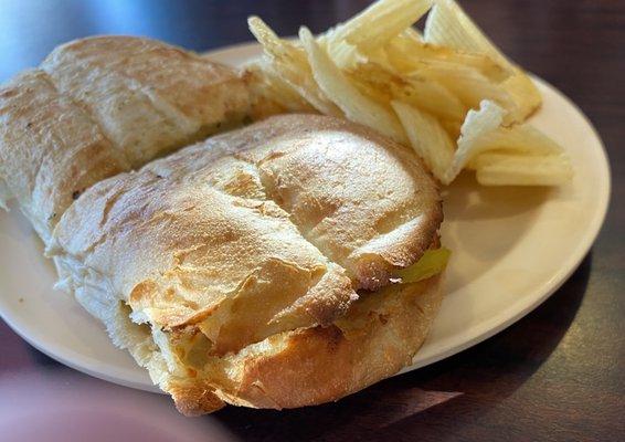 Italian sub and chips