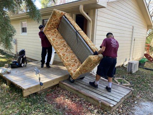 Hide-a-bed / Sleeper sofa Pick up, Hauling and Removal Service in Omaha NE.