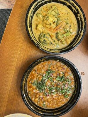 Veg Korma & Channa masala