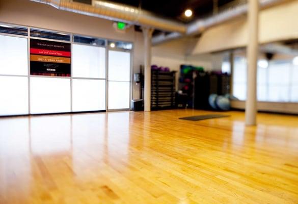 Our beautiful group fitness studio.