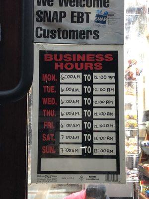 Store hours