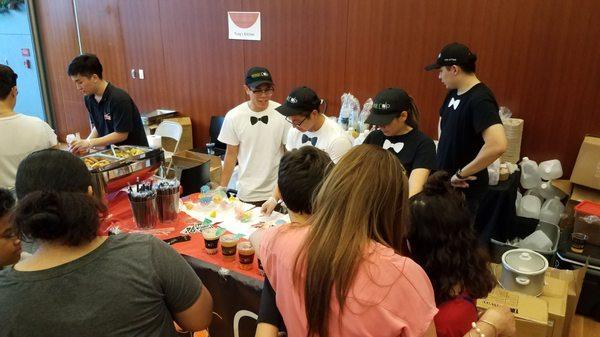 these milk teas by MAGIC CUP CAFE  are so popular at the festival. Was it because of their uniform?