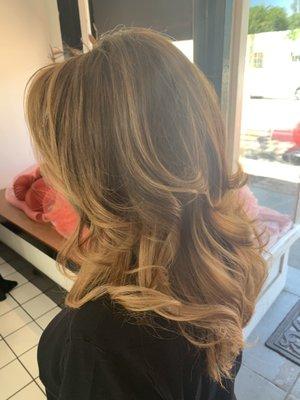 Balayage cut and style by taylor