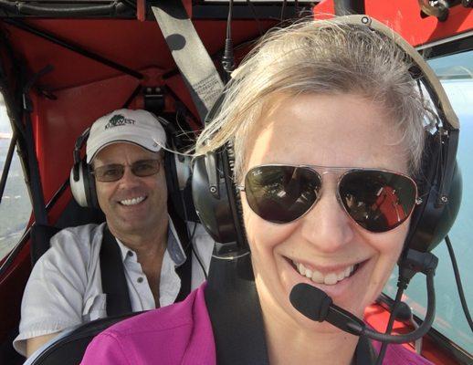 Dana and Meredith Holladay flying their Sport Cub.