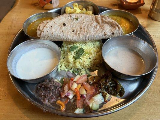 Thali plate. There's no menu just a plate option.