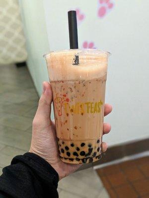 Regular milk tea with boba