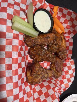 Buffalo lemon pepper 6 piece bone in wings.