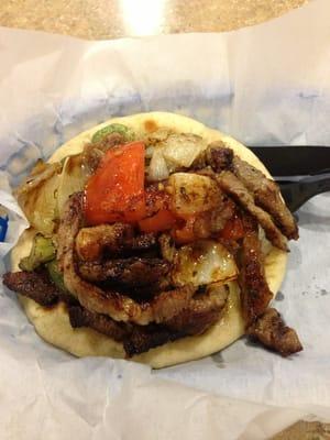 Beef kabob sandwich... Delicious!