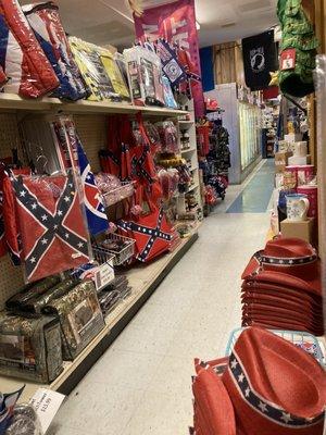 Full of MAGA hats and confederate flags.