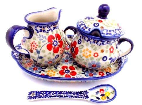 Polish Pottery Cream and Sugar