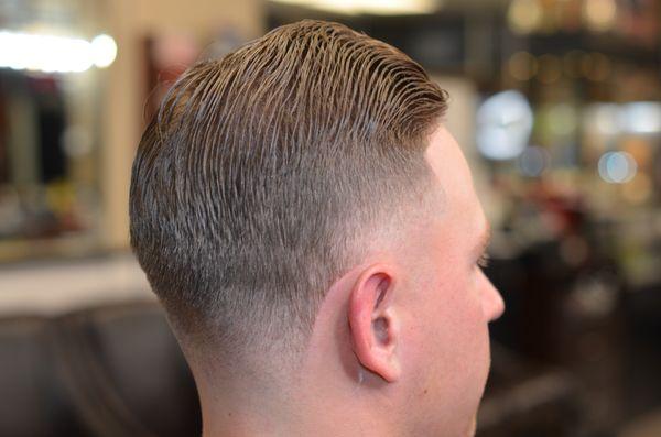 Taper faded comb over .