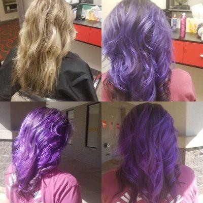 Before and after electric lavender