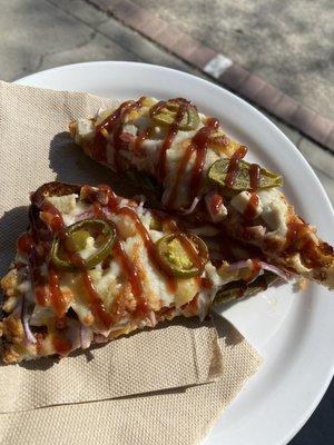 BBQ chicken bread pizza