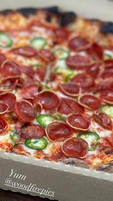 Pepperoni and jalapeño w/ hot honey