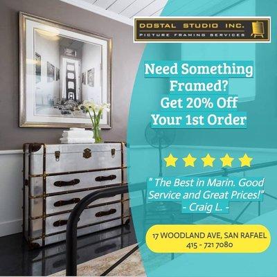 Dostal Studios delivers the highest quality framing, shipping, & printing services.