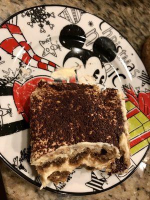 Their Tiramisu is Amazing. This is one small slice from the container!